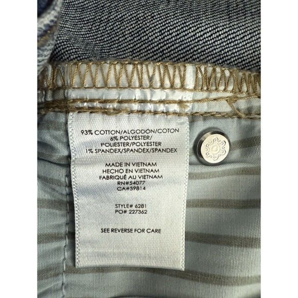 Cabi Jeans Womens 6 Blue High Low Crop Two Tone Stripe #6281 - Picture 4 of 9